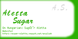 aletta sugar business card